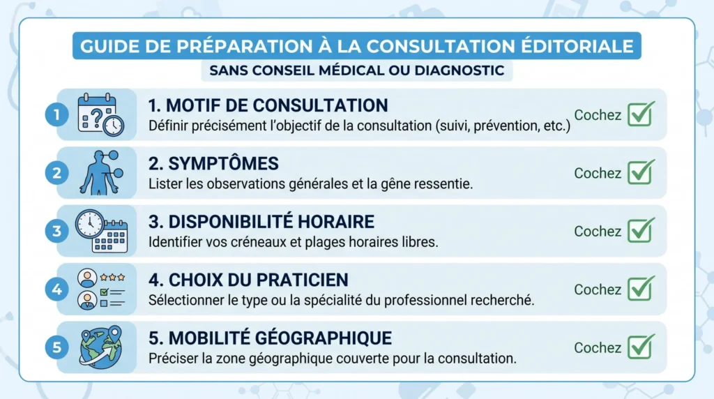 Checklist pour préparer un appel à un cabinet dentaire Checklist pour préparer un appel à un cabinet dentaire